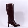 Wonders Vita High Heel Knee High Boot - Burgundy Croc